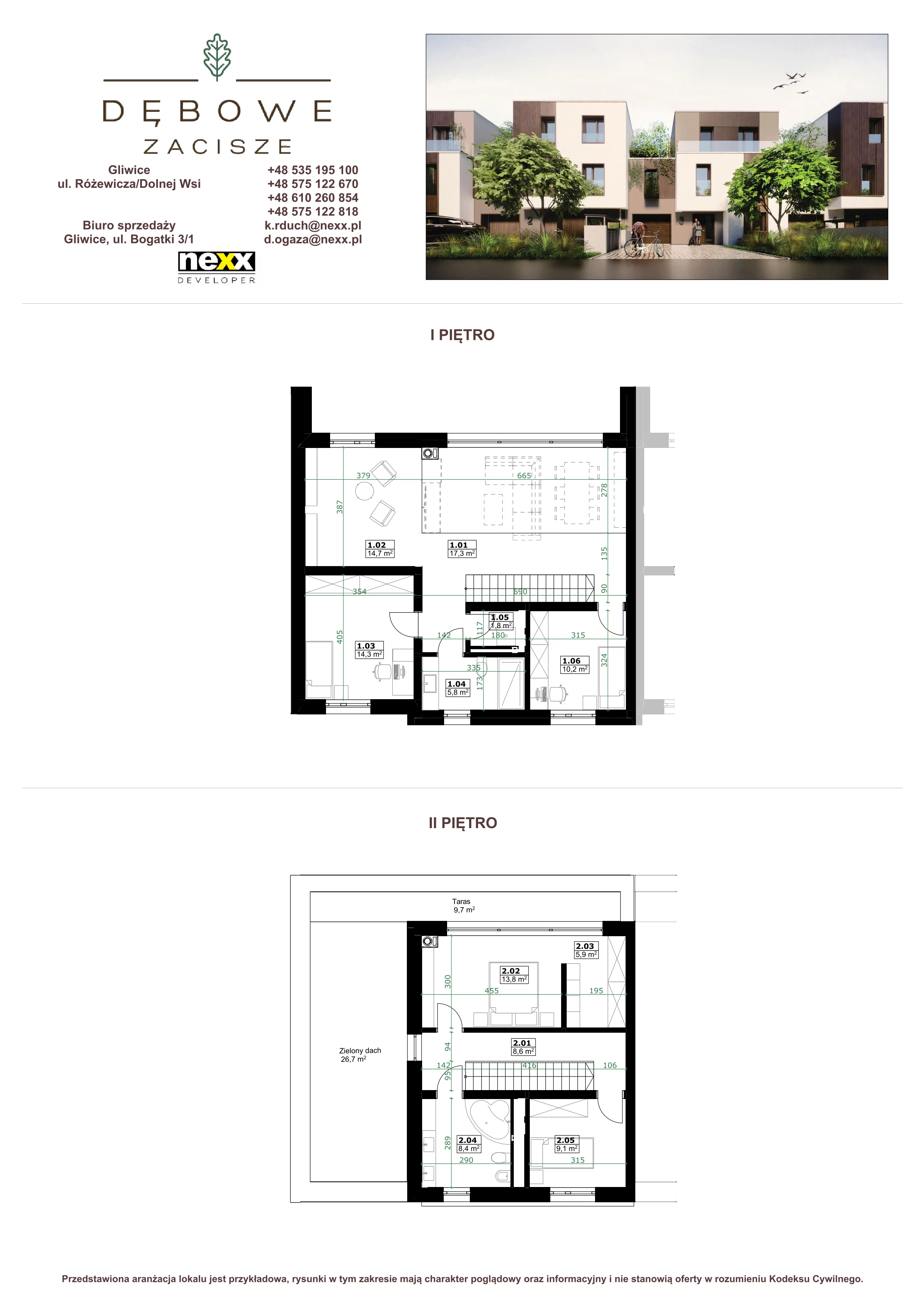 Dom 160,30 m², oferta nr D1, Dębowe Zacisze - domy, Gliwice, Wójtowa Wieś, ul. Dolnej Wsi