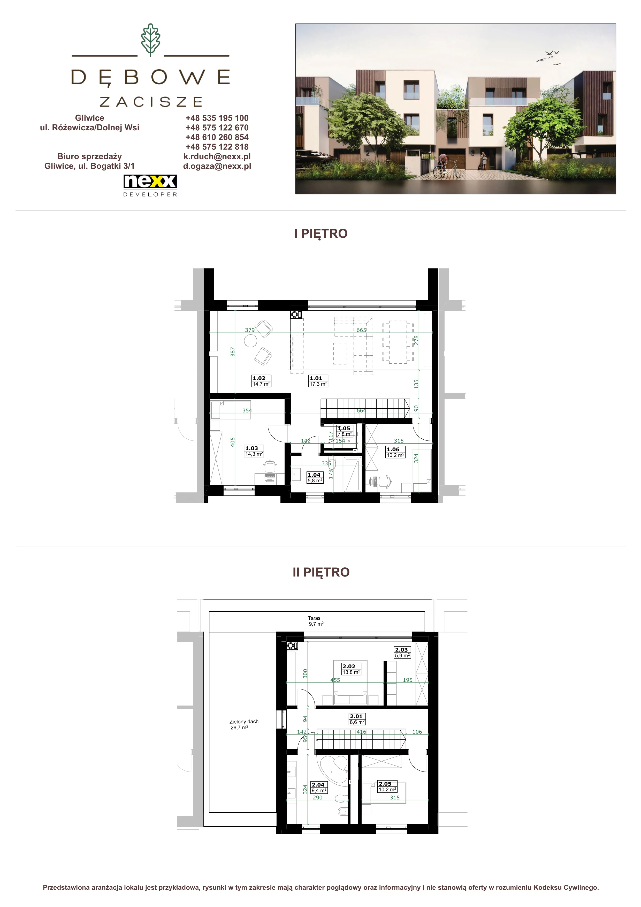 Dom 160,30 m², oferta nr D2, Dębowe Zacisze - domy, Gliwice, Wójtowa Wieś, ul. Dolnej Wsi