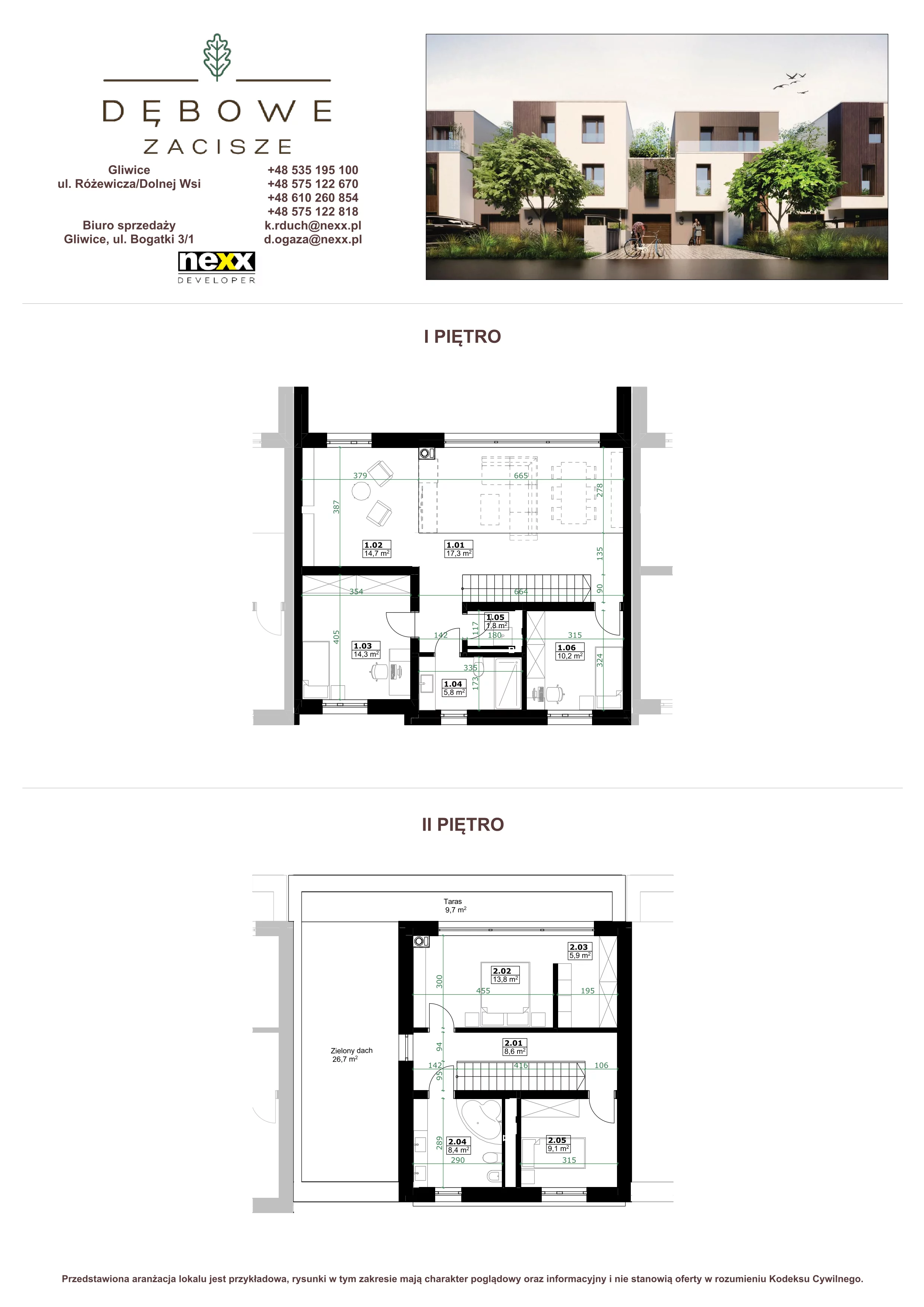 Dom 160,30 m², oferta nr D3, Dębowe Zacisze - domy, Gliwice, Wójtowa Wieś, ul. Dolnej Wsi