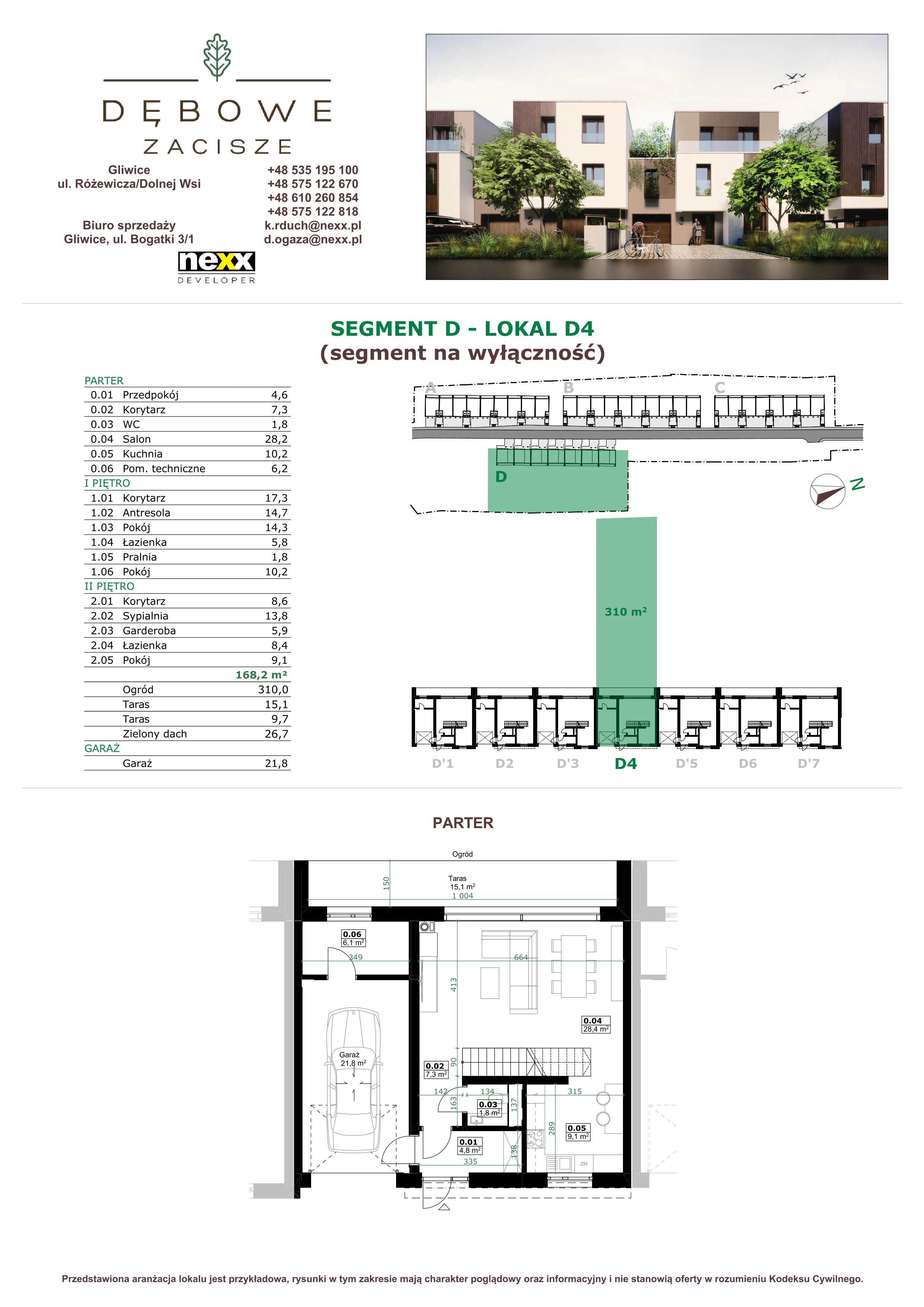 Dom 160,30 m², oferta nr D4, Dębowe Zacisze - domy, Gliwice, Wójtowa Wieś, ul. Dolnej Wsi