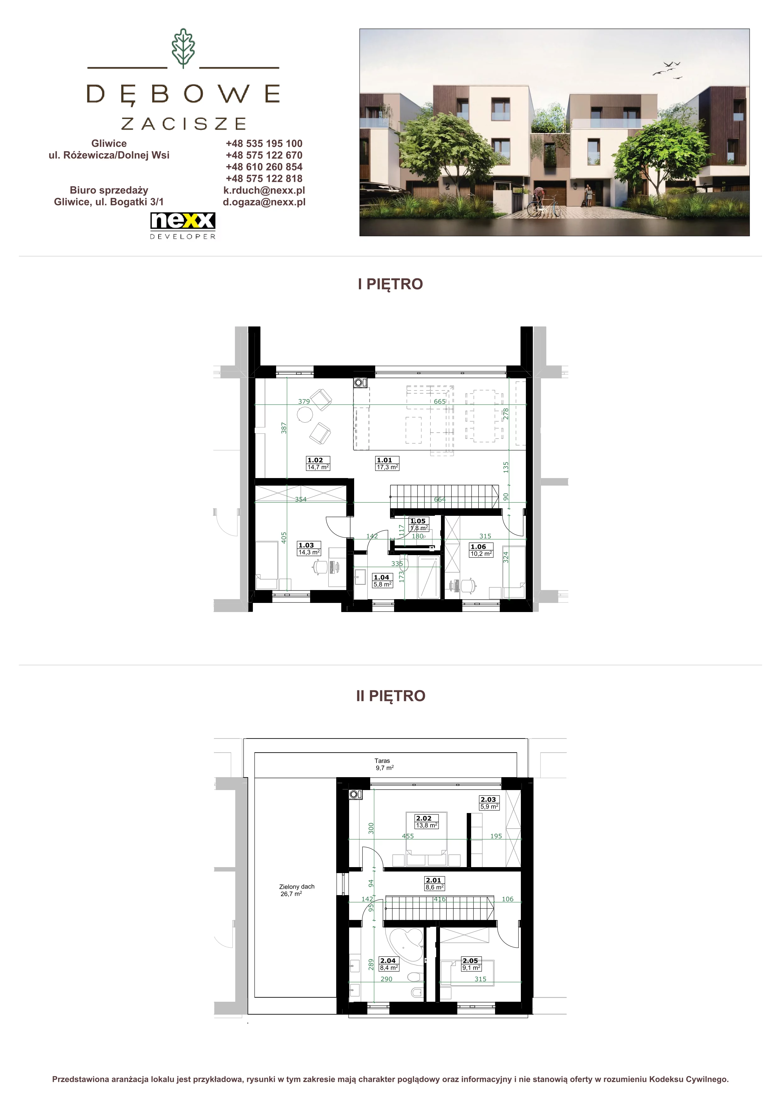 Dom 160,30 m², oferta nr D5, Dębowe Zacisze - domy, Gliwice, Wójtowa Wieś, ul. Dolnej Wsi