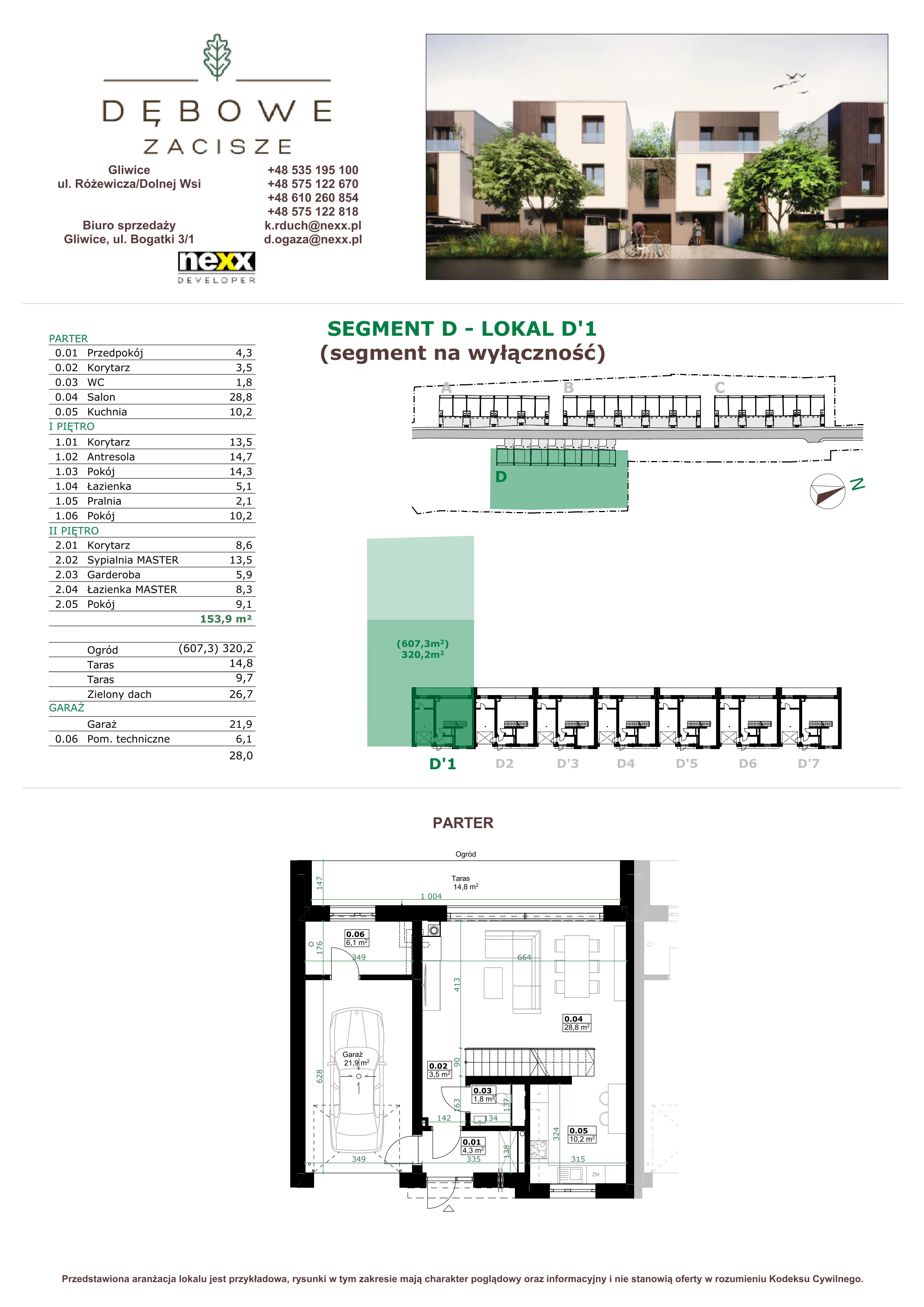 Dom 153,90 m², oferta nr D1, Dębowe Zacisze - domy, Gliwice, Wójtowa Wieś, ul. Dolnej Wsi