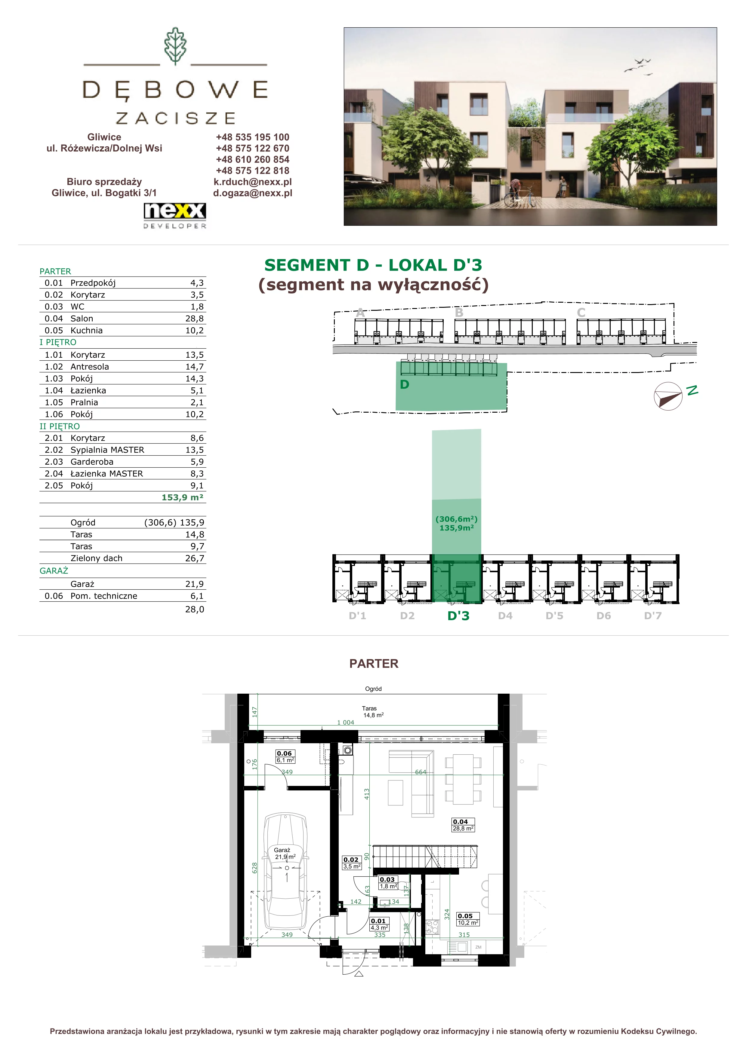 Dom 153,90 m², oferta nr D3, Dębowe Zacisze - domy, Gliwice, Wójtowa Wieś, ul. Dolnej Wsi