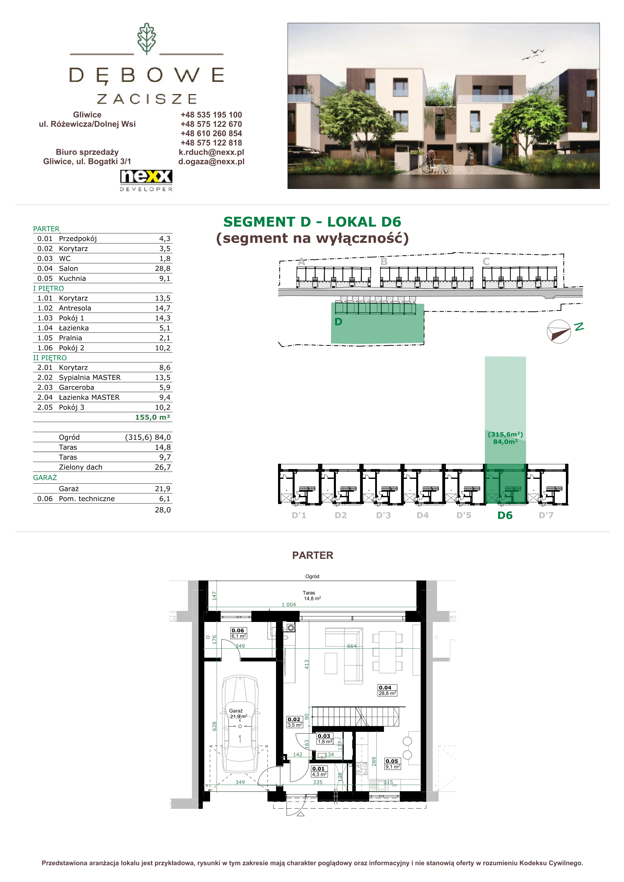 Dom 153,90 m², oferta nr D6, Dębowe Zacisze - domy, Gliwice, Wójtowa Wieś, ul. Dolnej Wsi