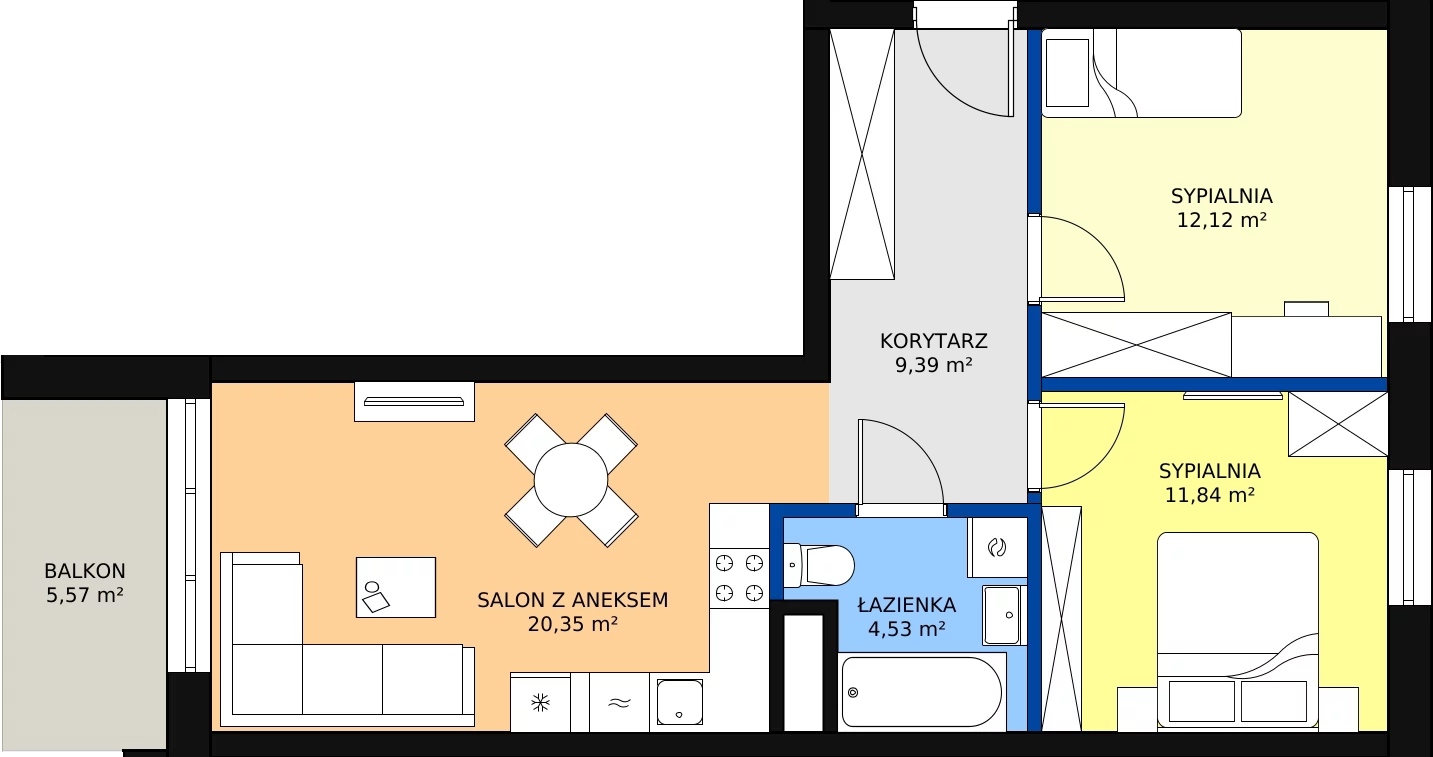 Zalety mieszkania 58.23 m², B 6.01