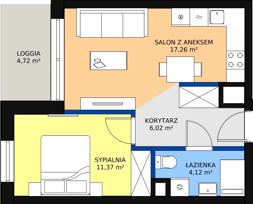 Zalety mieszkania 38.77 m², A 9.04