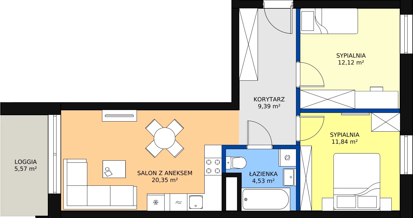 Zalety mieszkania 58.23 m², B 9.01