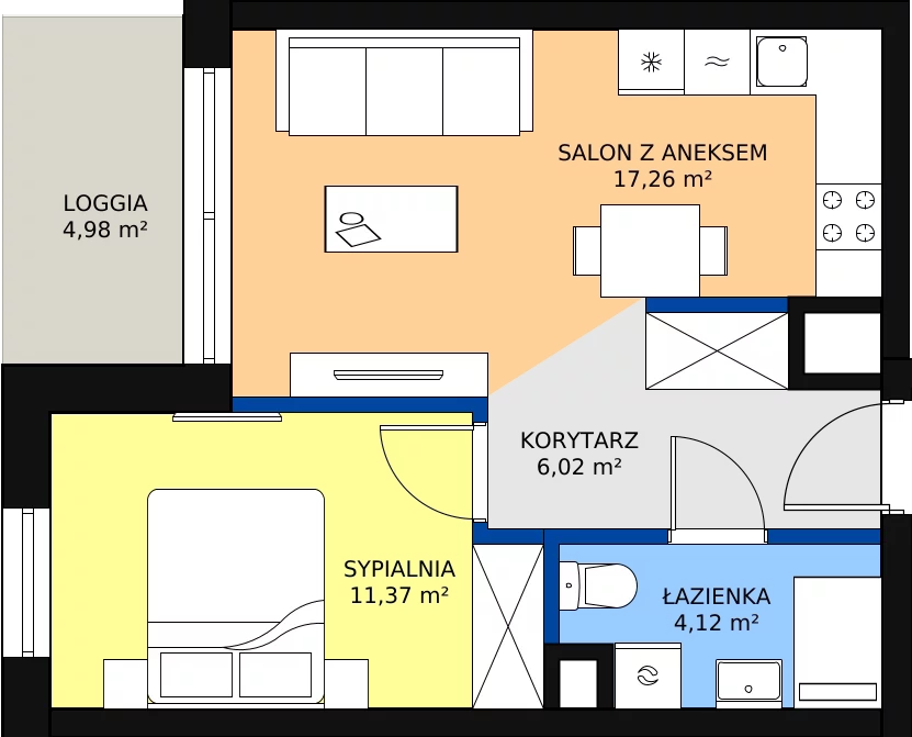 Zalety mieszkania 38.77 m², A 10.04