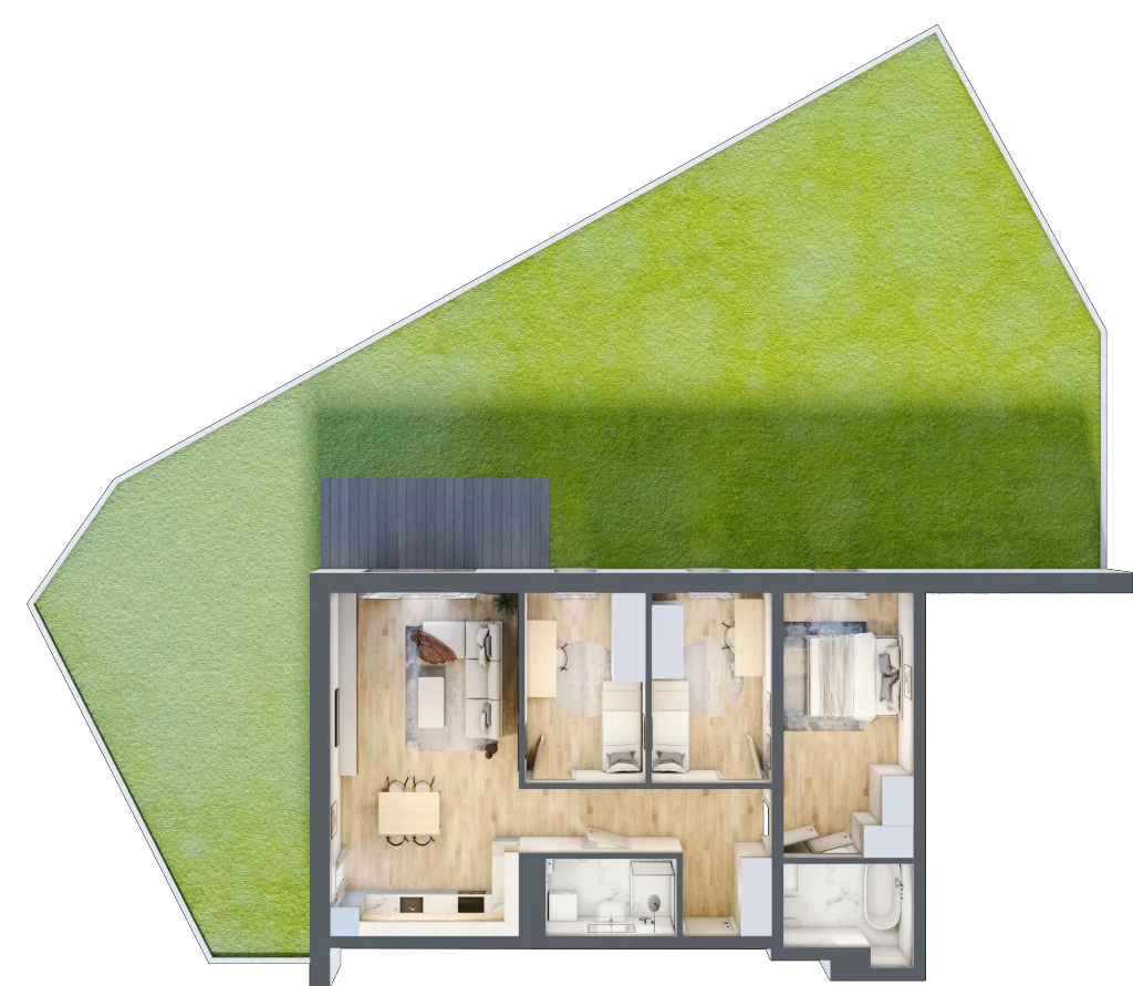 Mieszkanie 82,36 m², parter, oferta nr VB.0.03, Vanda Park, Chorzów, Chorzów II, ul. Wandy 66