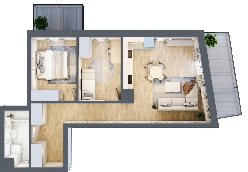 Mieszkanie 60,94 m², piętro 2, oferta nr VB.2.09, Vanda Park, Chorzów, Chorzów II, ul. Wandy 66