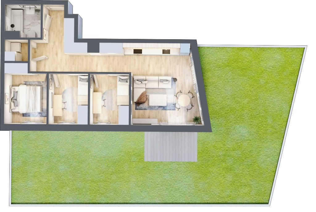 Mieszkanie 69,77 m², parter, oferta nr VC.0.04, Vanda Park, Chorzów, Chorzów II, ul. Wandy 66