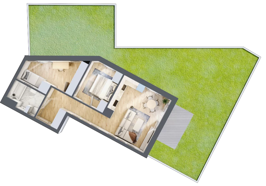 Mieszkanie 58,66 m², parter, oferta nr VC.0.05, Vanda Park, Chorzów, Chorzów II, ul. Wandy 66