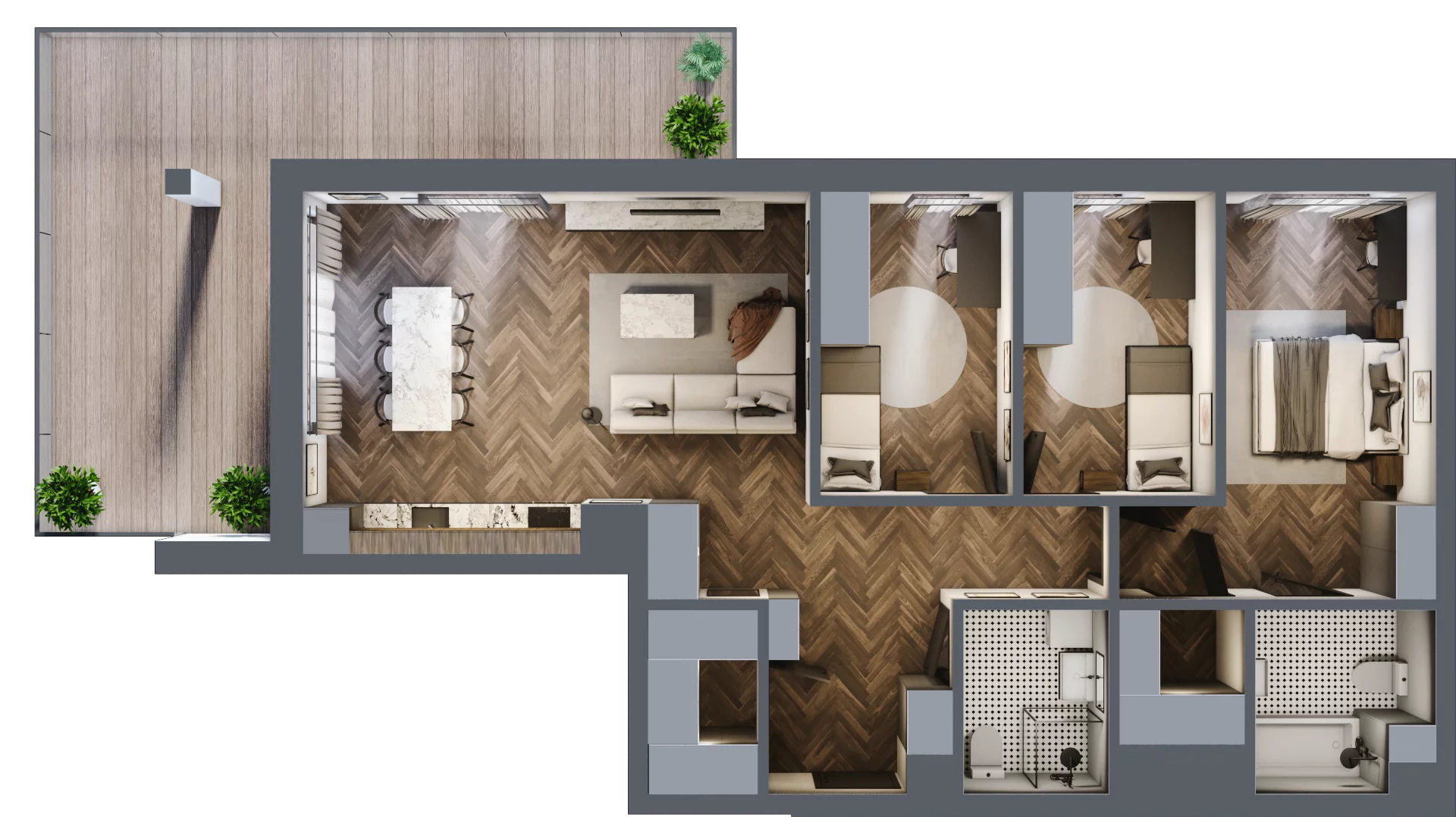 4 pokoje, mieszkanie 94,49 m², piętro 3, oferta nr E.3.06, Wzgórze Poetów 2, Gliwice, Wójtowa Wieś, ul. T. Mazowieckiego