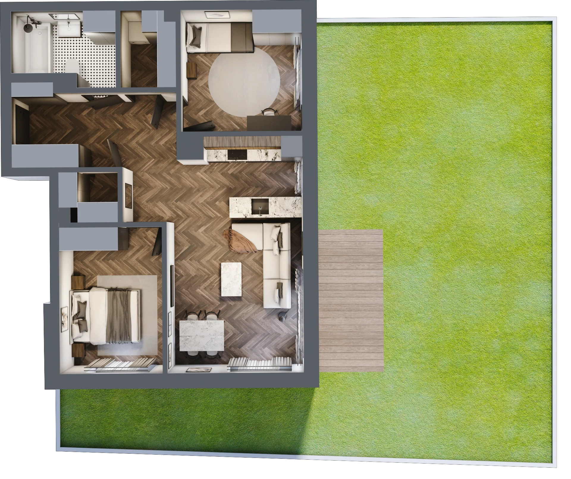 3 pokoje, mieszkanie 71,18 m², parter, oferta nr E.0.03, Wzgórze Poetów 2, Gliwice, Wójtowa Wieś, ul. T. Mazowieckiego