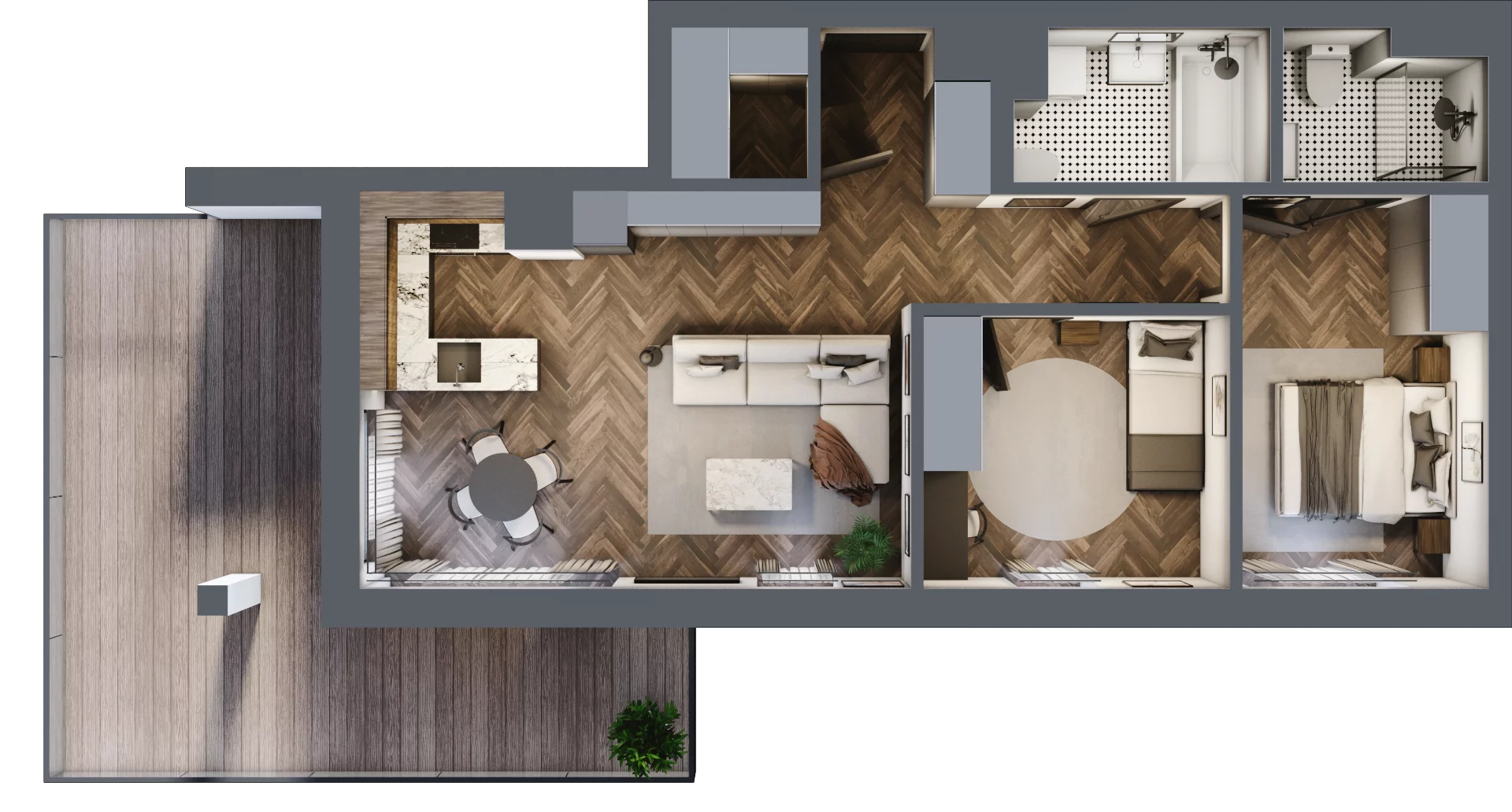 3 pokoje, mieszkanie 66,37 m², piętro 3, oferta nr F.3.05, Wzgórze Poetów 2, Gliwice, Wójtowa Wieś, ul. T. Mazowieckiego