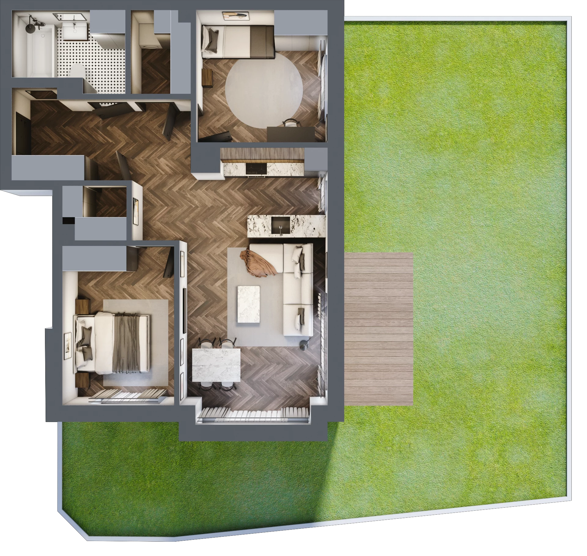 3 pokoje, mieszkanie 71,18 m², parter, oferta nr F.0.03, Wzgórze Poetów 2, Gliwice, Wójtowa Wieś, ul. T. Mazowieckiego