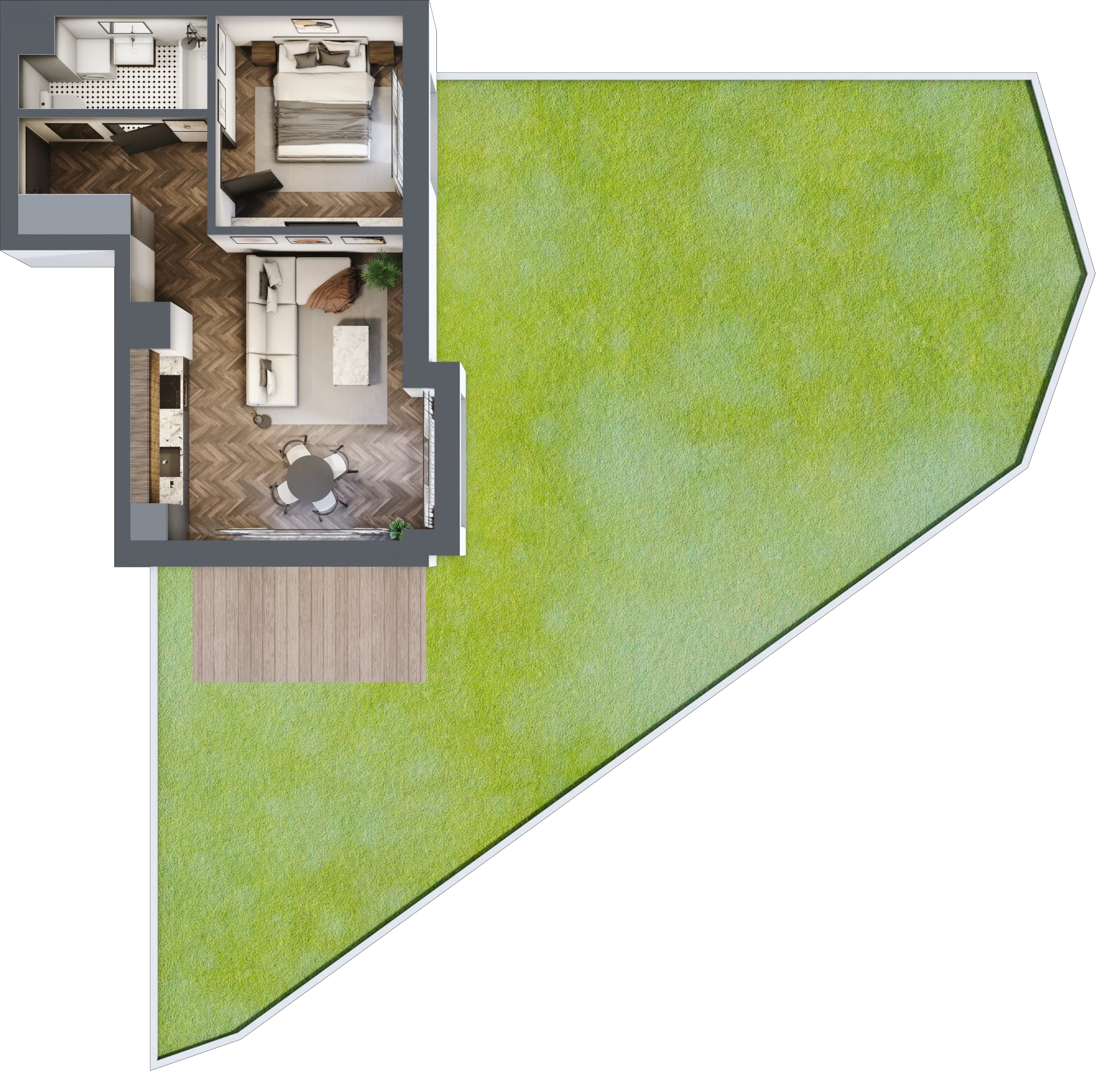 2 pokoje, mieszkanie 41,50 m², parter, oferta nr F.0.06, Wzgórze Poetów 2, Gliwice, Wójtowa Wieś, ul. T. Mazowieckiego
