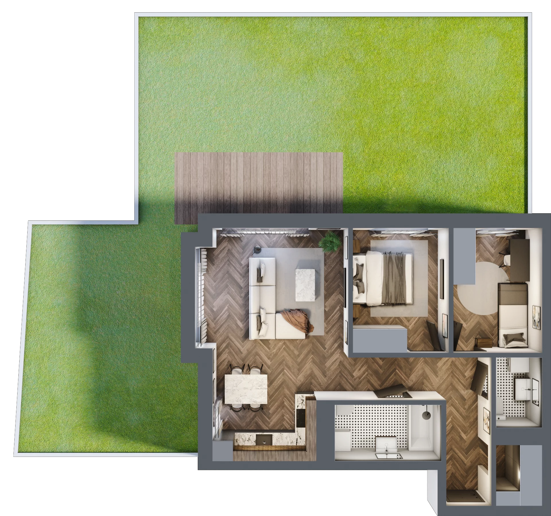 3 pokoje, mieszkanie 65,04 m², parter, oferta nr F.0.02, Wzgórze Poetów 2, Gliwice, Wójtowa Wieś, ul. T. Mazowieckiego
