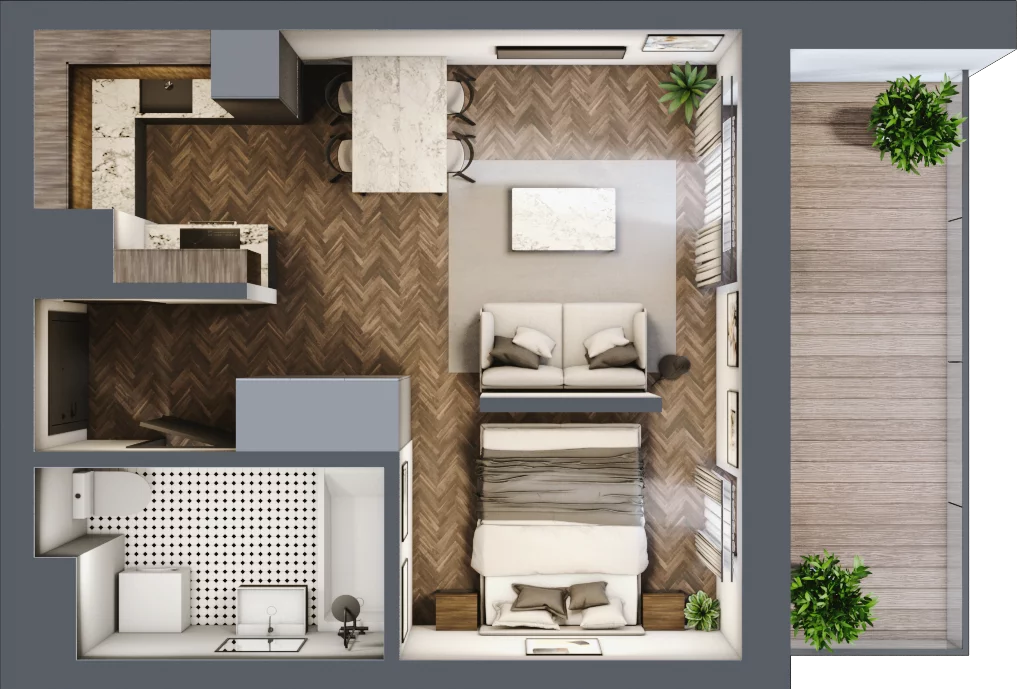 1 pokój, mieszkanie 32,41 m², piętro 3, oferta nr F.3.03, Wzgórze Poetów 2, Gliwice, Wójtowa Wieś, ul. T. Mazowieckiego