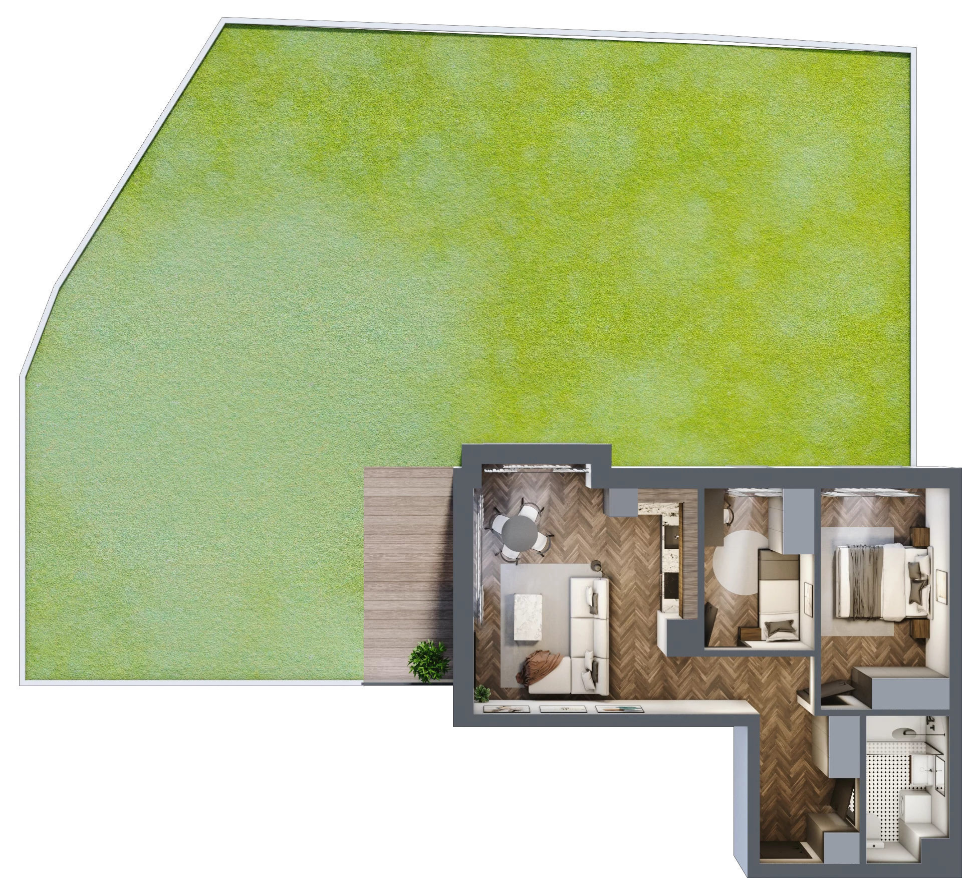 3 pokoje, mieszkanie 56,32 m², parter, oferta nr F.0.08, Wzgórze Poetów 2, Gliwice, Wójtowa Wieś, ul. T. Mazowieckiego