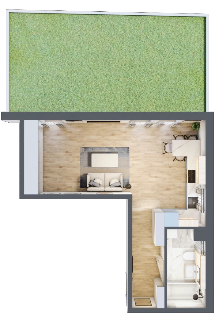 1 pokój, mieszkanie 37,61 m², parter, oferta nr 4, Popiełuszki, Szczecin, Zachód, Pogodno, ul. Popiełuszki 6