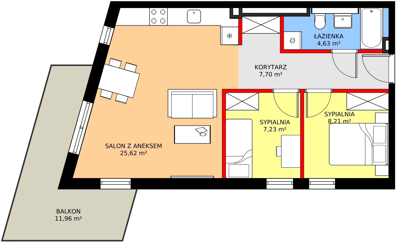 Zalety mieszkania 53.39 m², 10