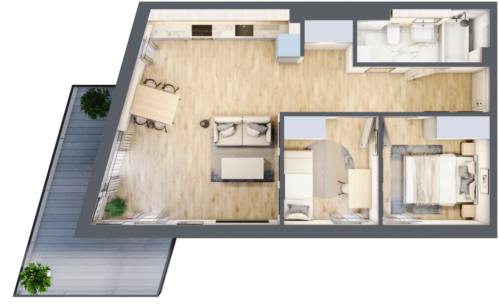 3 pokoje, mieszkanie 53,39 m², piętro 2, oferta nr 10, Popiełuszki, Szczecin, Zachód, Pogodno, ul. Popiełuszki 6