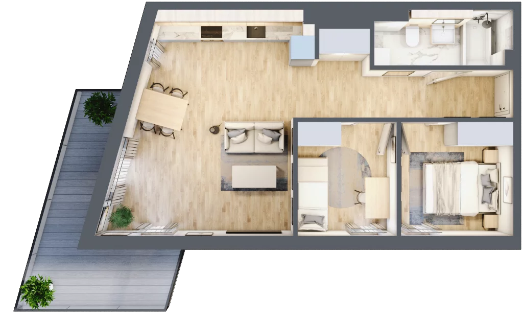 3 pokoje, mieszkanie 53,13 m², piętro 4, oferta nr 18, Popiełuszki, Szczecin, Zachód, Pogodno, ul. Popiełuszki 6