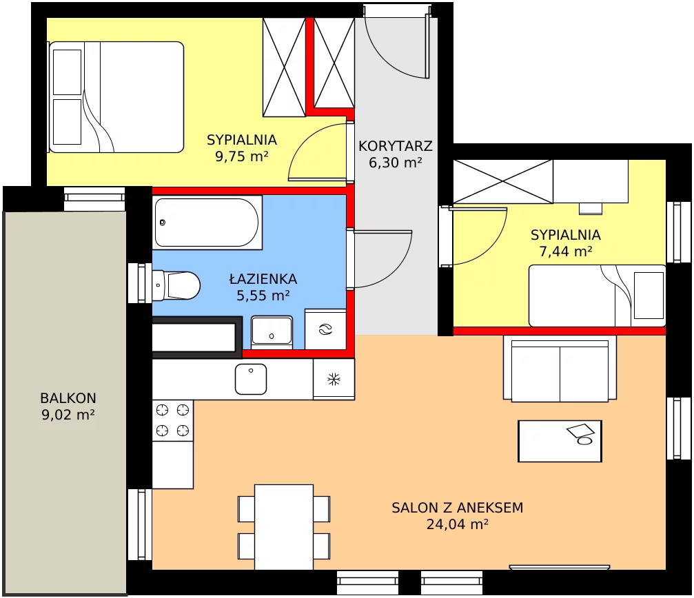 Zalety mieszkania 53.08 m², 17