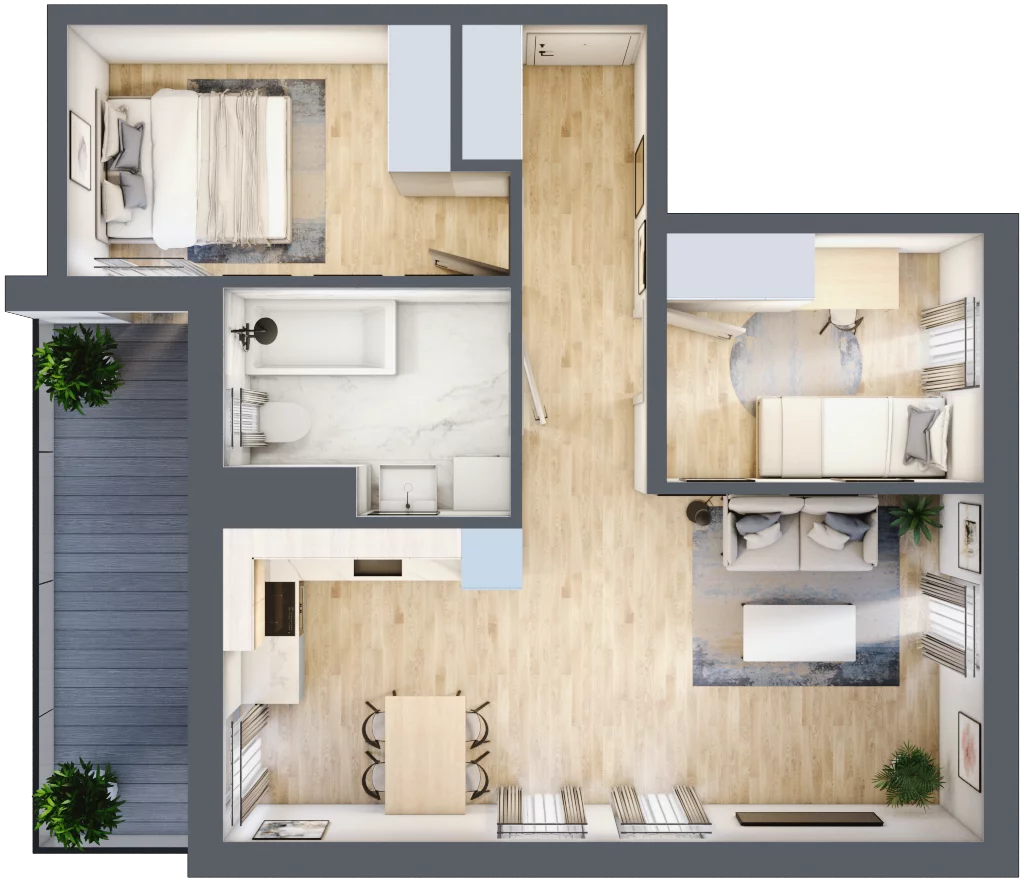 3 pokoje, mieszkanie 53,08 m², piętro 4, oferta nr 17, Popiełuszki, Szczecin, Zachód, Pogodno, ul. Popiełuszki 6