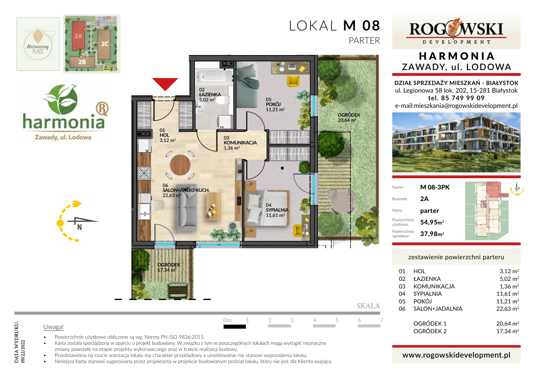 Mieszkanie 54,95 m², parter, oferta nr 2A/8, Osiedle Twoja Harmonia, Białystok, Zawady, ul. Lodowa / Mroźna