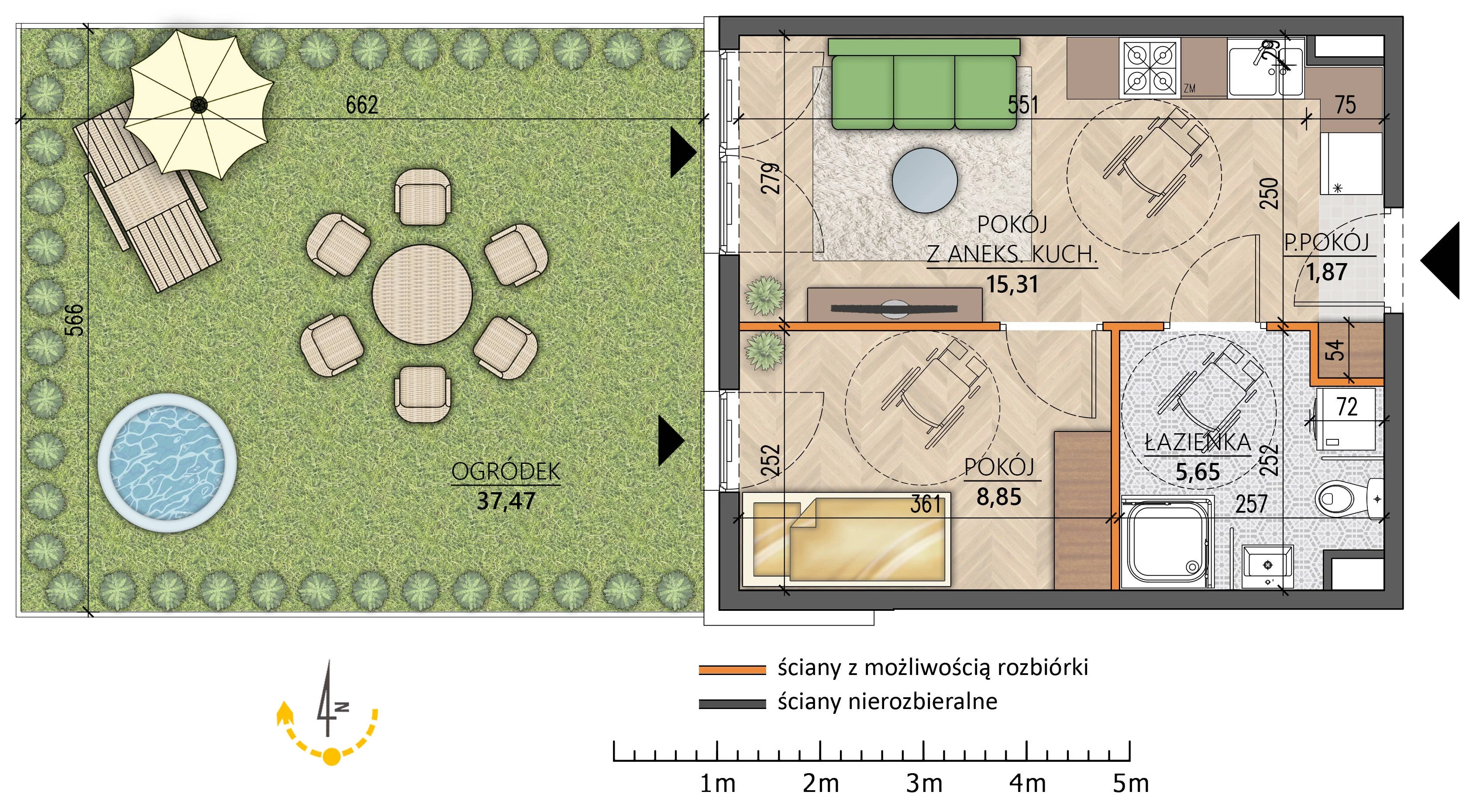 Mieszkanie 31,68 m², parter, oferta nr 4C/1, Osiedle Twoja Harmonia, Białystok, Zawady, ul. Lodowa / Mroźna