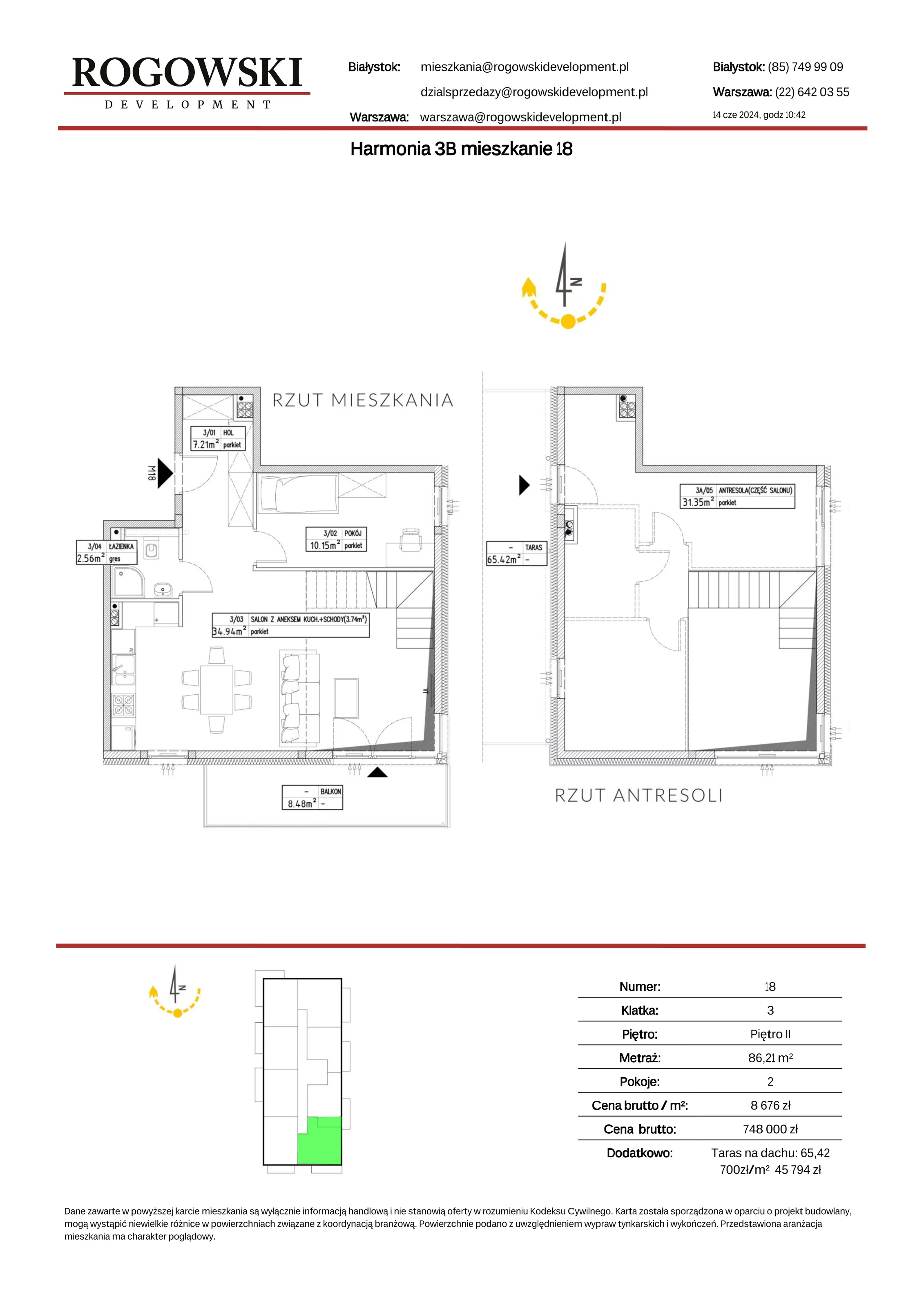 Mieszkanie 86,21 m², piętro 2, oferta nr 3B/18, Osiedle Twoja Harmonia, Białystok, Zawady, ul. Lodowa / Mroźna