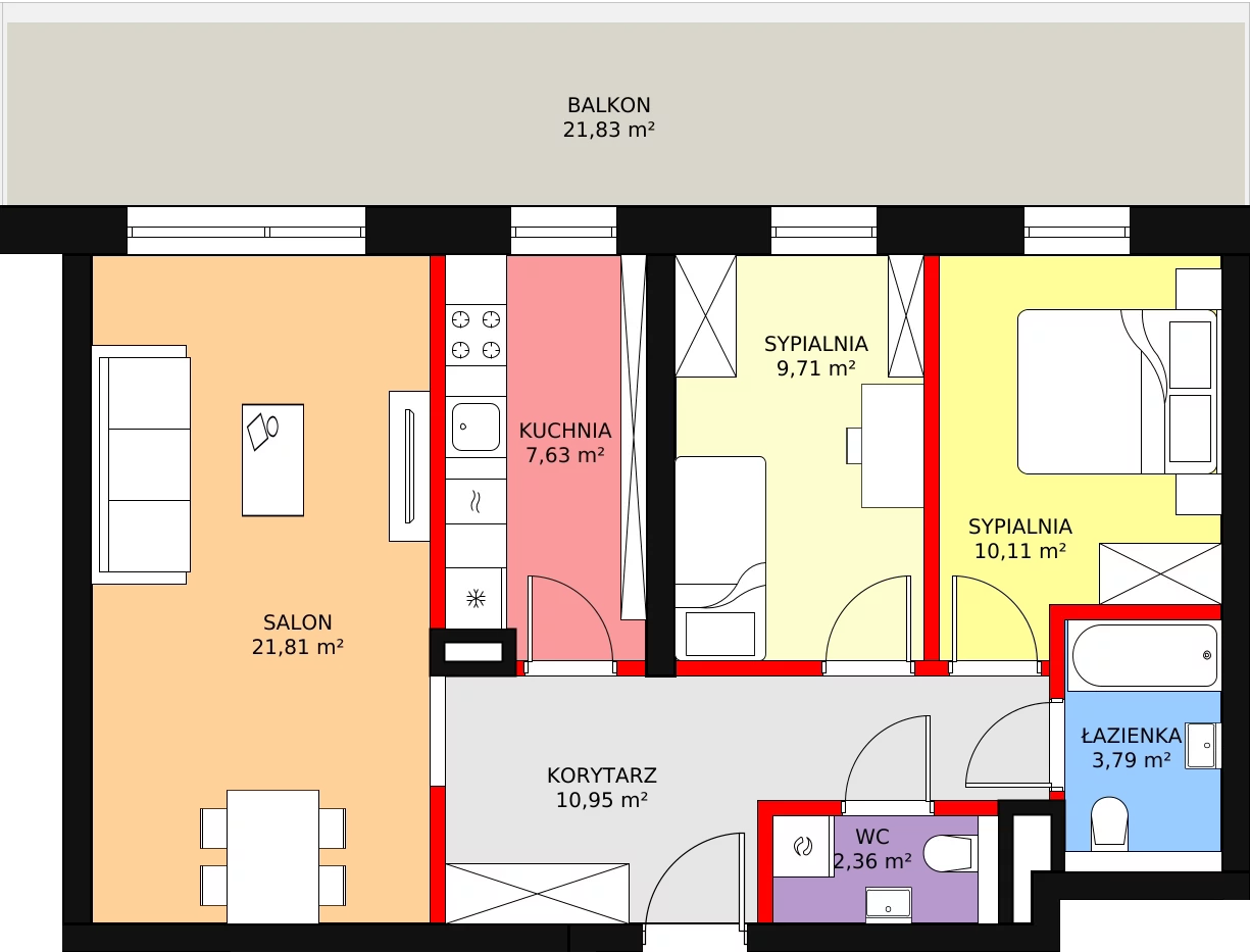 Mieszkanie 66,36 m², parter, oferta nr A3.0.37, Mirabelkowa Eko, Łódź, Polesie, Złotno, ul. Podchorążych 49