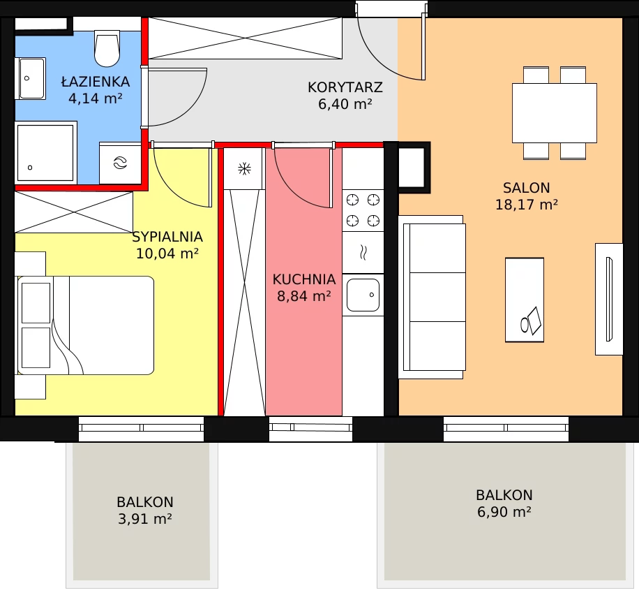 Apartament 47,59 m², parter, oferta nr A1.0.6, Moja Retkinia, Łódź, Polesie, Retkinia, ul. Obywatelska 158