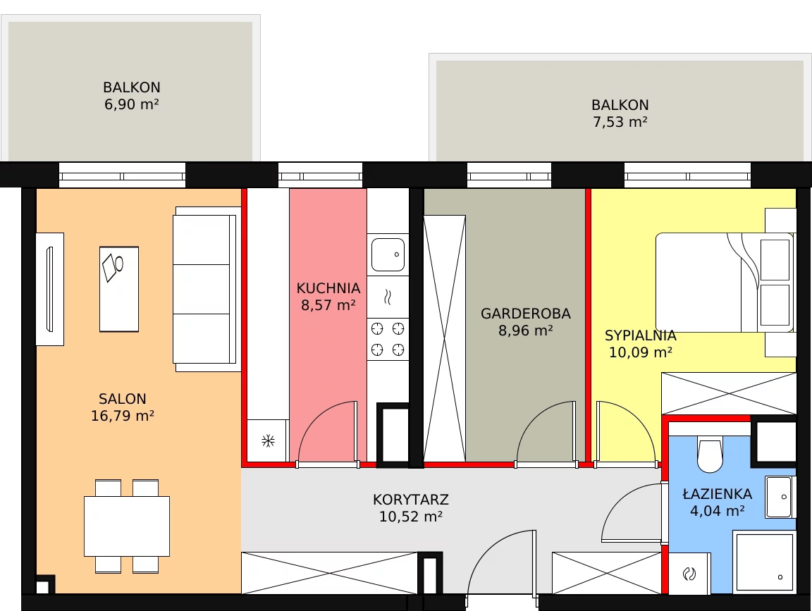 Apartament 58,97 m², piętro 2, oferta nr A1.2.20, Moja Retkinia, Łódź, Polesie, Retkinia, ul. Obywatelska 158