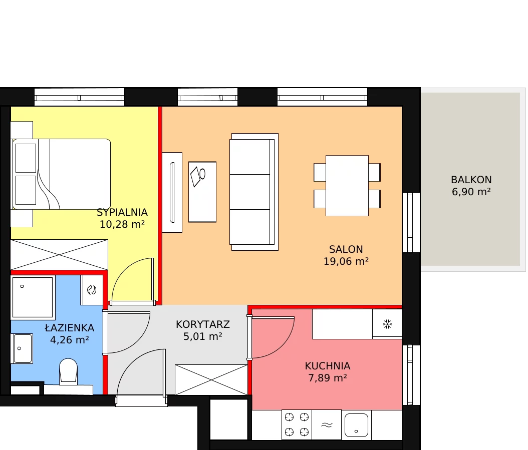 Apartament 46,50 m², piętro 2, oferta nr A1.2.22, Moja Retkinia, Łódź, Polesie, Retkinia, ul. Obywatelska 158