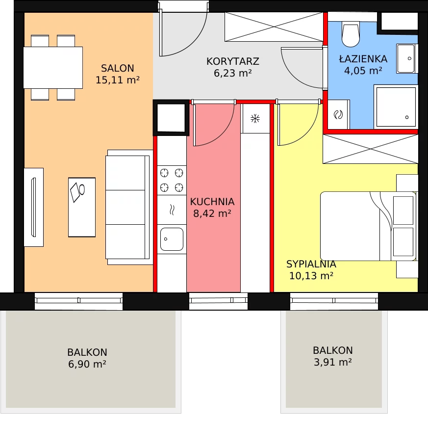 Apartament 43,94 m², piętro 3, oferta nr A1.3.34, Moja Retkinia, Łódź, Polesie, Retkinia, ul. Obywatelska 158