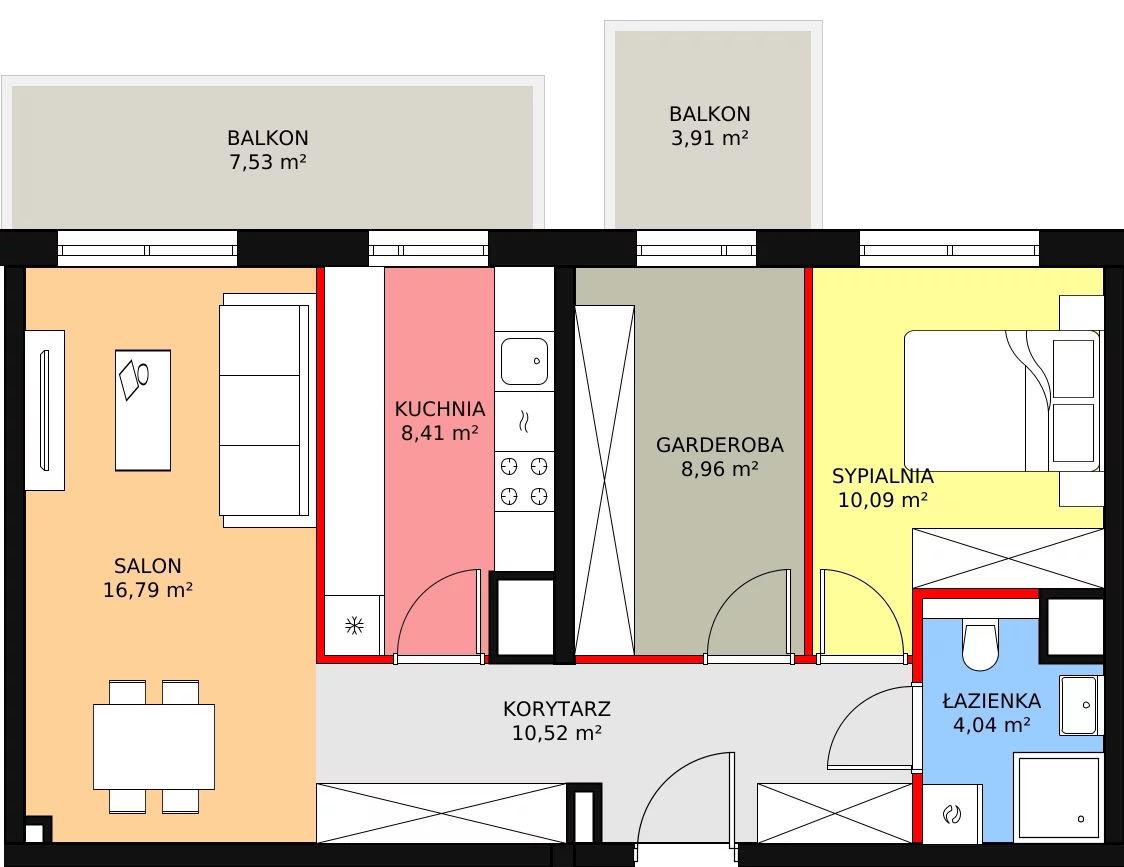 Apartament 58,81 m², piętro 5, oferta nr A1.5.50, Moja Retkinia, Łódź, Polesie, Retkinia, ul. Obywatelska 158