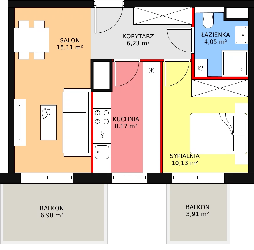 Apartament 43,69 m², piętro 5, oferta nr A1.5.54, Moja Retkinia, Łódź, Polesie, Retkinia, ul. Obywatelska 158