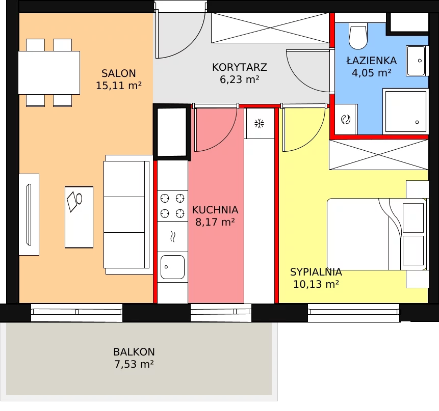 Apartament 43,69 m², piętro 5, oferta nr A1.5.55, Moja Retkinia, Łódź, Polesie, Retkinia, ul. Obywatelska 158