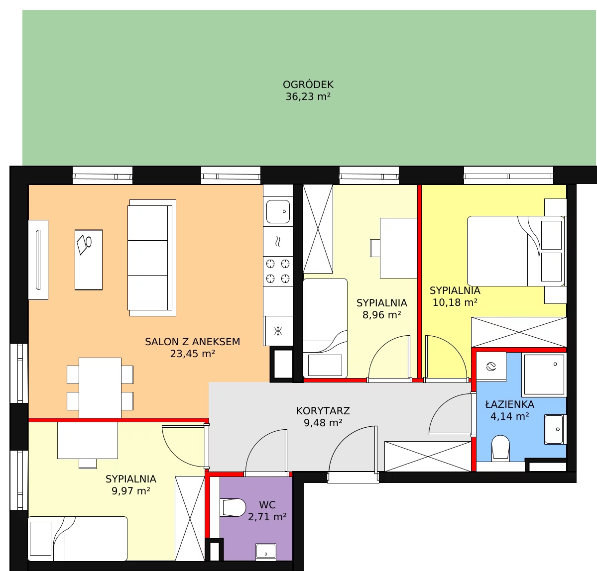 4 pokoje, apartament 68,89 m², parter, oferta nr A2.0.8, Moja Retkinia, Łódź, Polesie, Retkinia, ul. Obywatelska 158