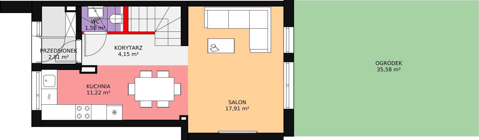 4 pokoje, mieszkanie 78,86 m², parter, oferta nr 50_3, Przystań Młynek - mieszkania, Łódź, Górna, Dąbrowa, ul. Kotoniarska/ Startowa