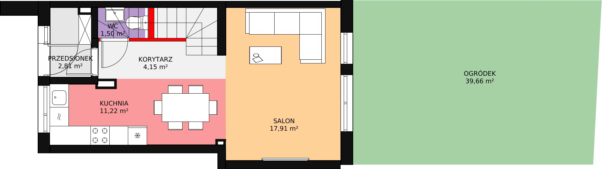 4 pokoje, mieszkanie 78,86 m², parter, oferta nr 8_3, Przystań Młynek - mieszkania, Łódź, Górna, Dąbrowa, ul. Kotoniarska/ Startowa