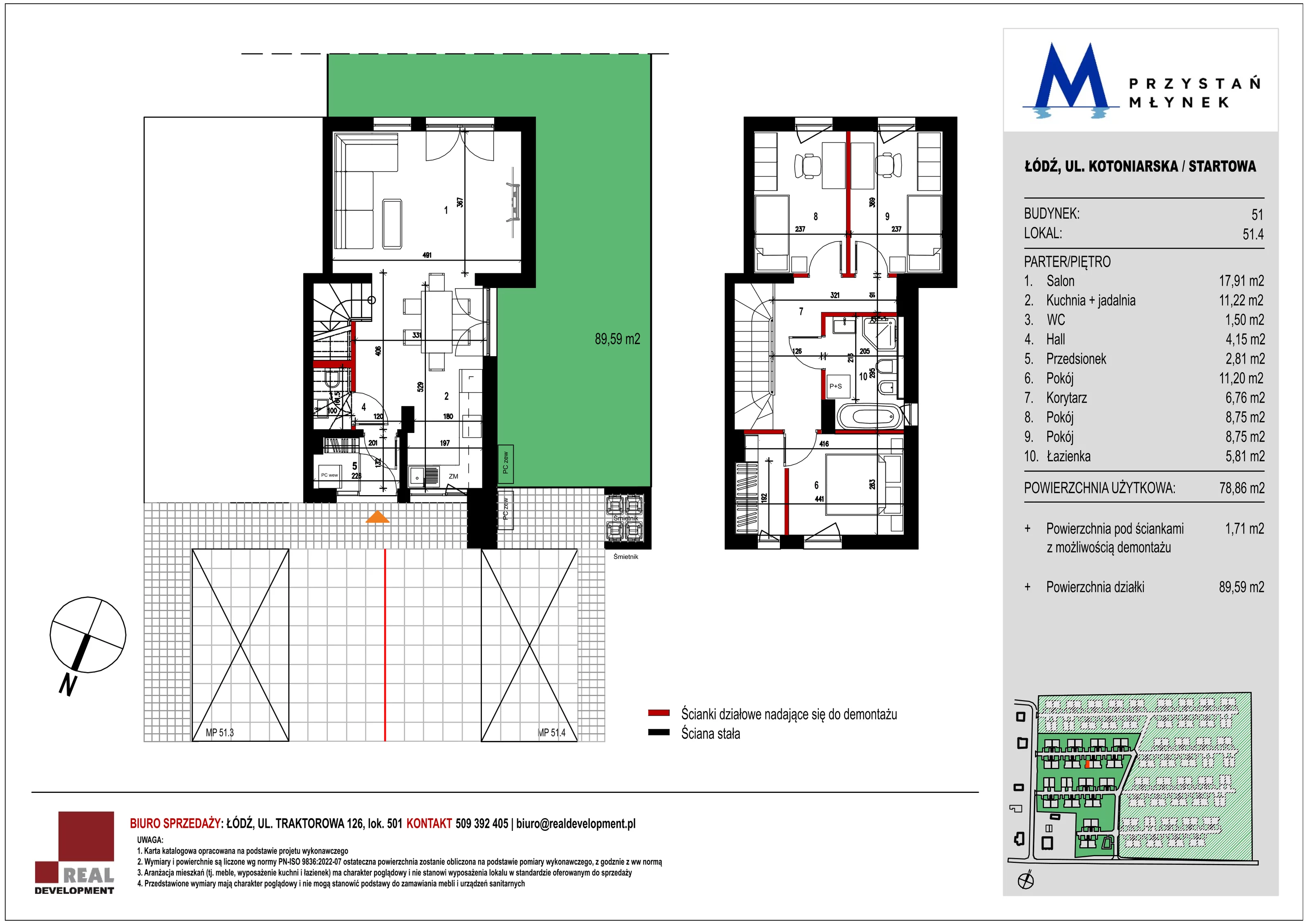 Mieszkanie 78,86 m², parter, oferta nr 51_4, Przystań Młynek, Łódź, Górna, Dąbrowa, ul. Kotoniarska/ Startowa