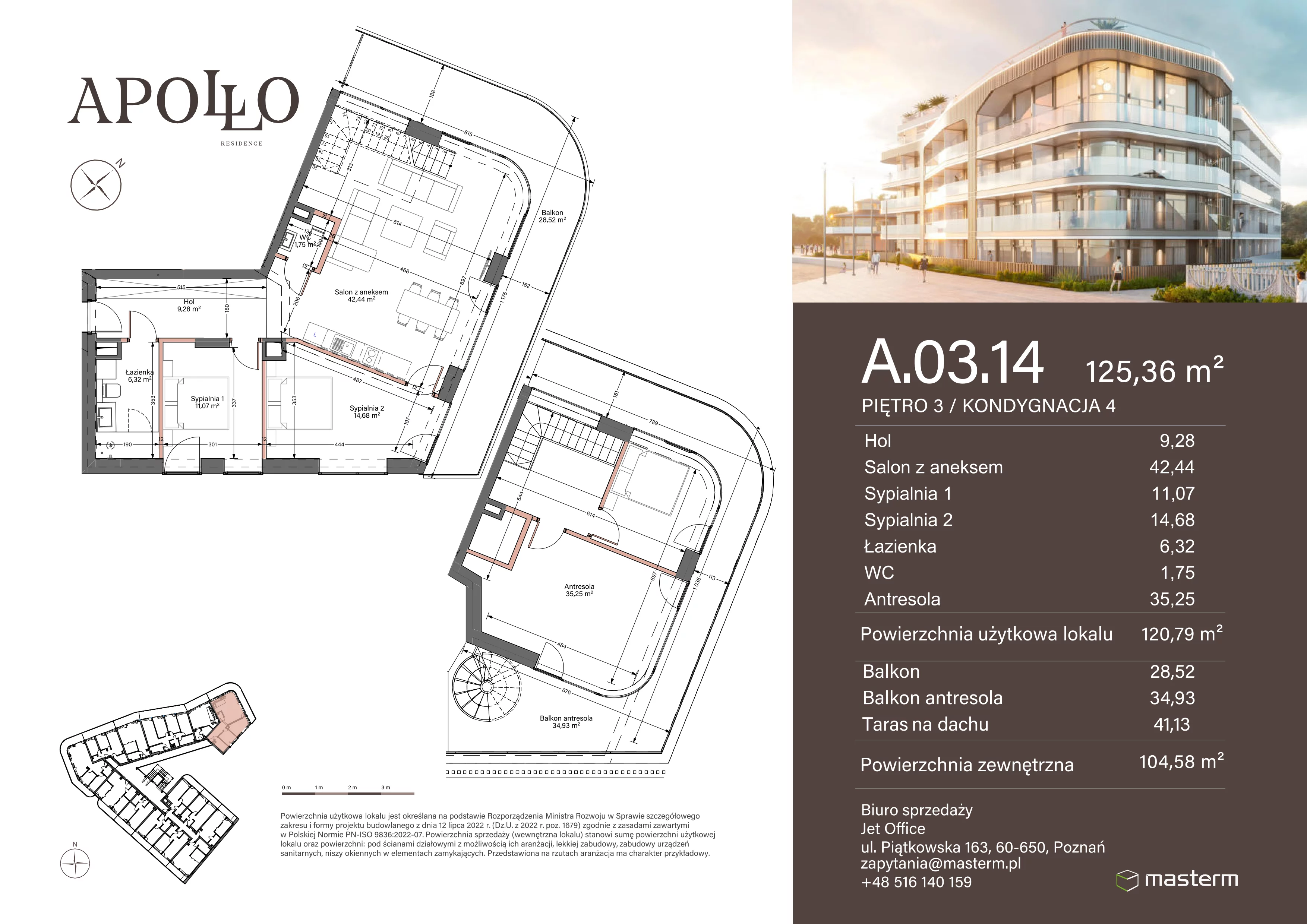 2 pokoje, mieszkanie 120,79 m², piętro 3, oferta nr A.3.14, Apollo Residence, Darłowo, ul. Kąpielowa 11