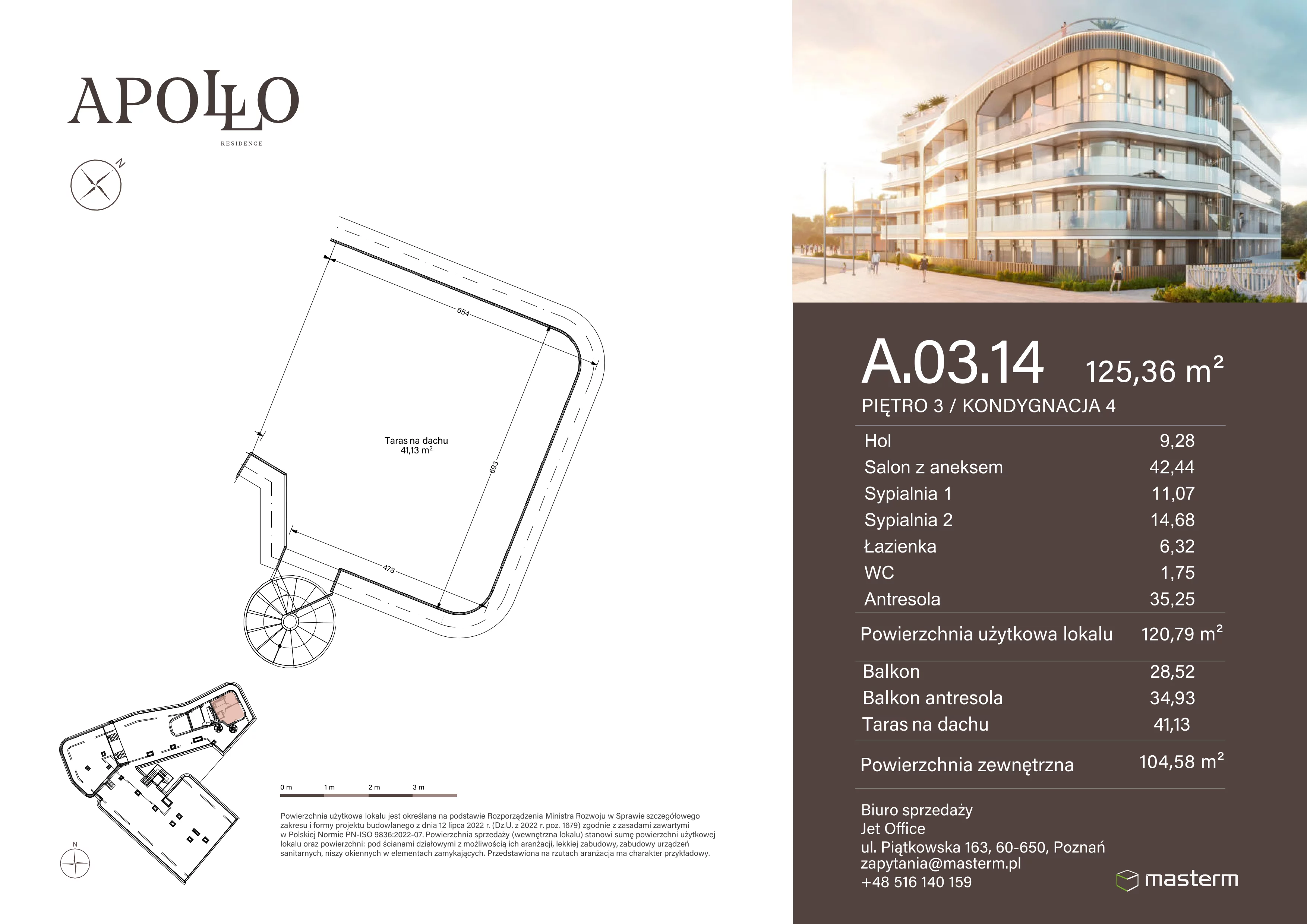 2 pokoje, mieszkanie 120,79 m², piętro 3, oferta nr A.3.14, Apollo Residence, Darłowo, ul. Kąpielowa 11