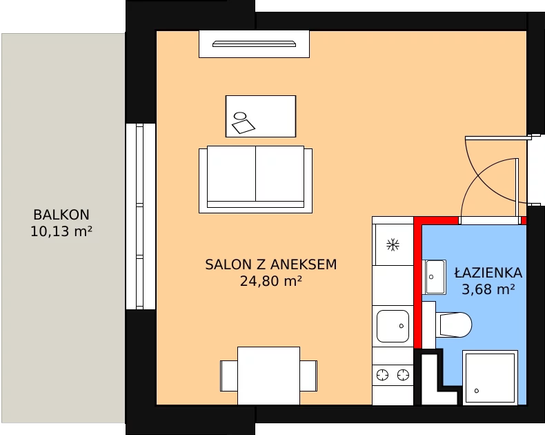 Apartament inwestycyjny 28,43 m², parter, oferta nr B4/1, Stegna Park II, Stegna, ul. Lipowa