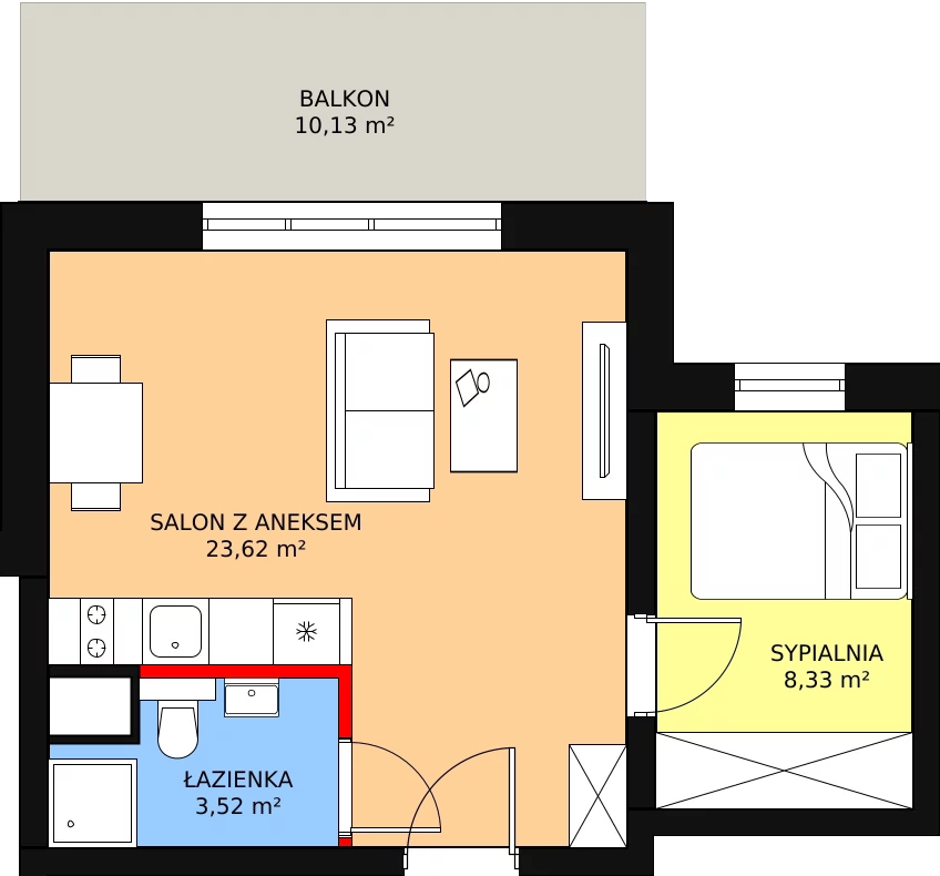 Apartament inwestycyjny 35,50 m², piętro 2, oferta nr B4/18, Stegna Park II, Stegna, ul. Lipowa