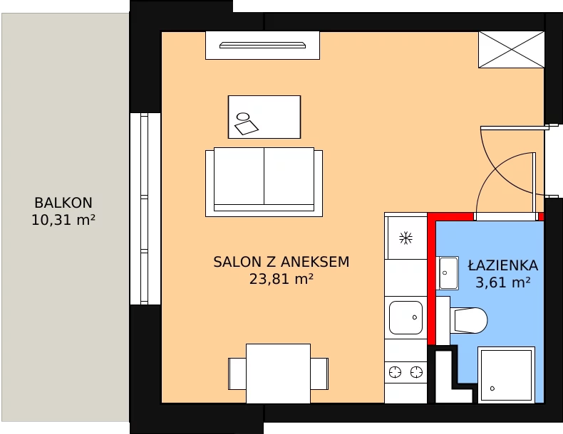 Apartament inwestycyjny 27,52 m², parter, oferta nr B5/1, Stegna Park II, Stegna, ul. Lipowa